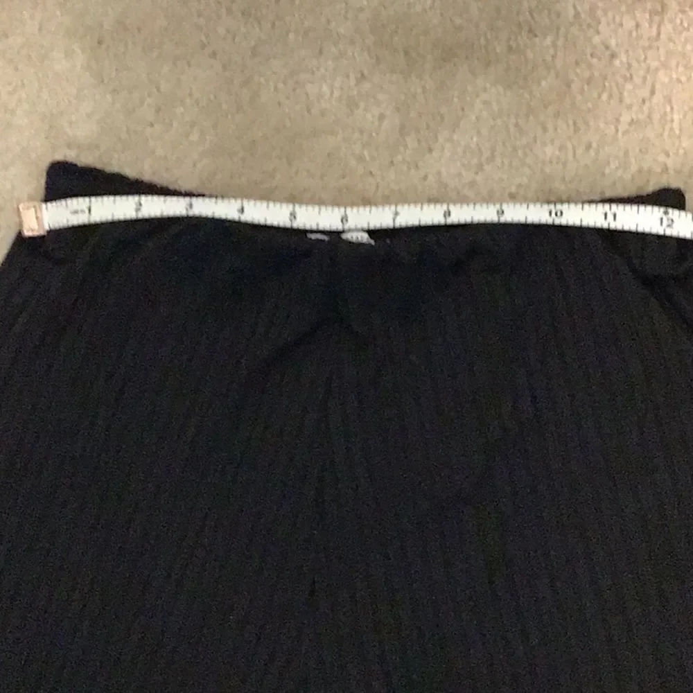 Zara Trafaluc Pants Black Elastic High Waist Culottes Split Seam Wide Leg Size S